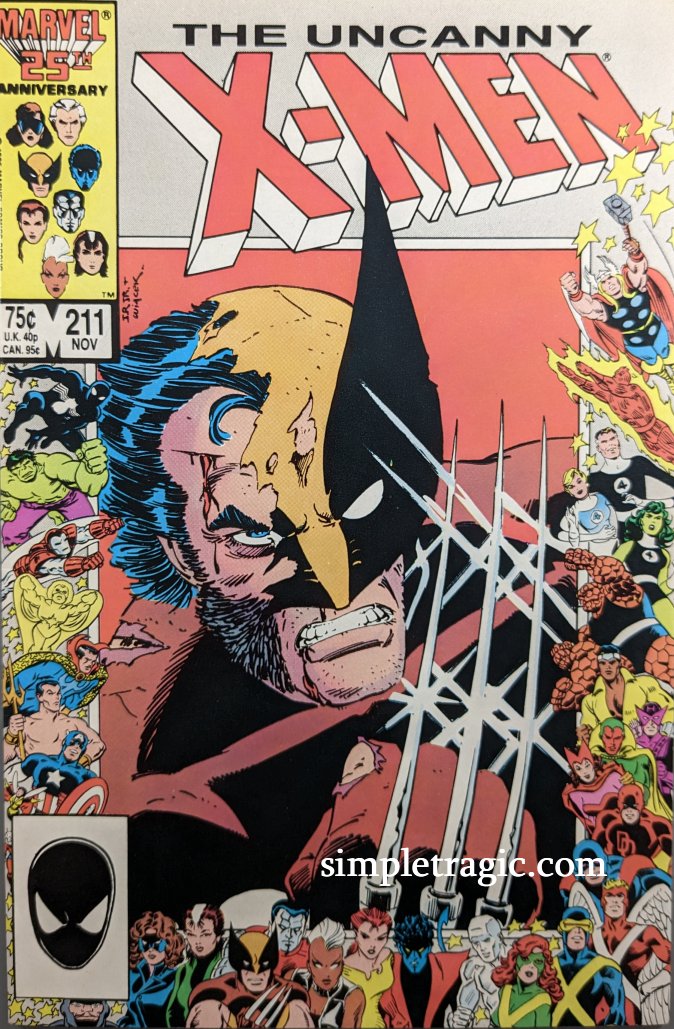 Uncanny X-Men #211 Comic Book Cover Art