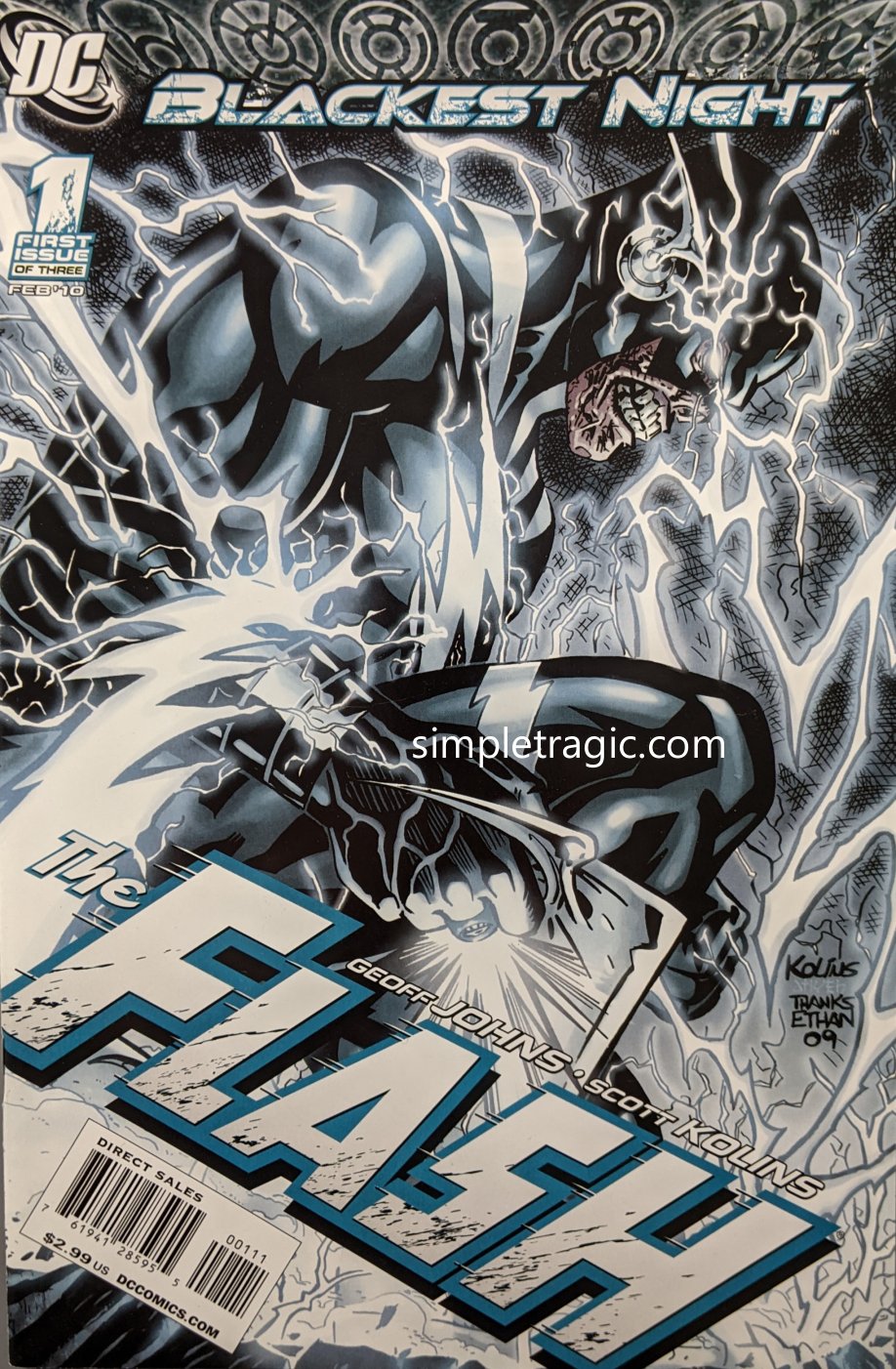 Blackest Night Flash #1 Comic Book Cover Art
